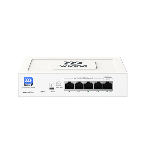 Wi-Tek WK-PS305 V2 switch PoE Gigabit me 4 porte PoE dhe 1 uplink