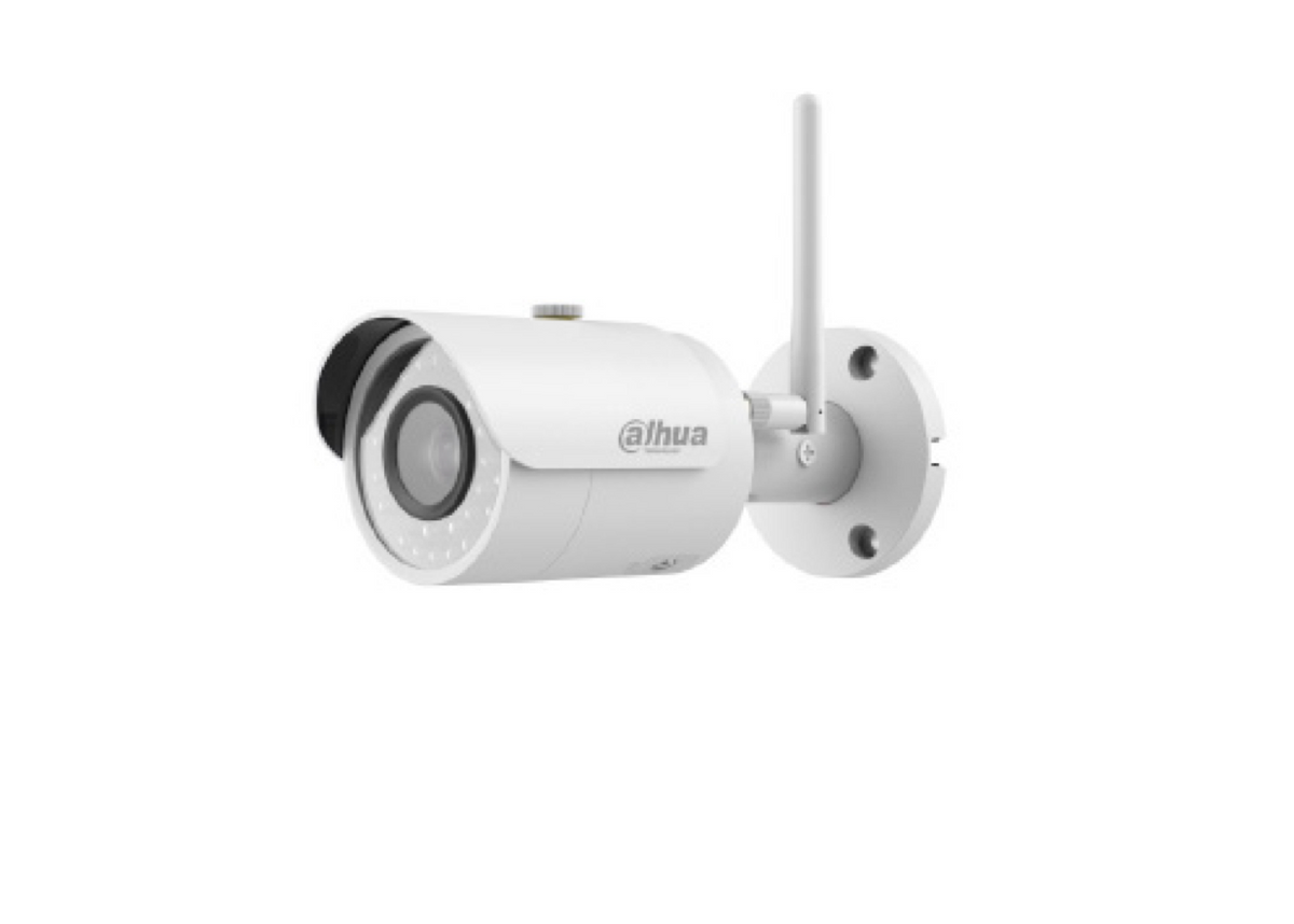 Kamerë Dahua DH-IPC-HFW1320S-W 3MP Wi-Fi Mini Bullet me IR 30m dhe mbrojtje IP67 për instalime pa kabuj.